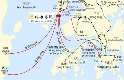 kort over shekou færgeterminal