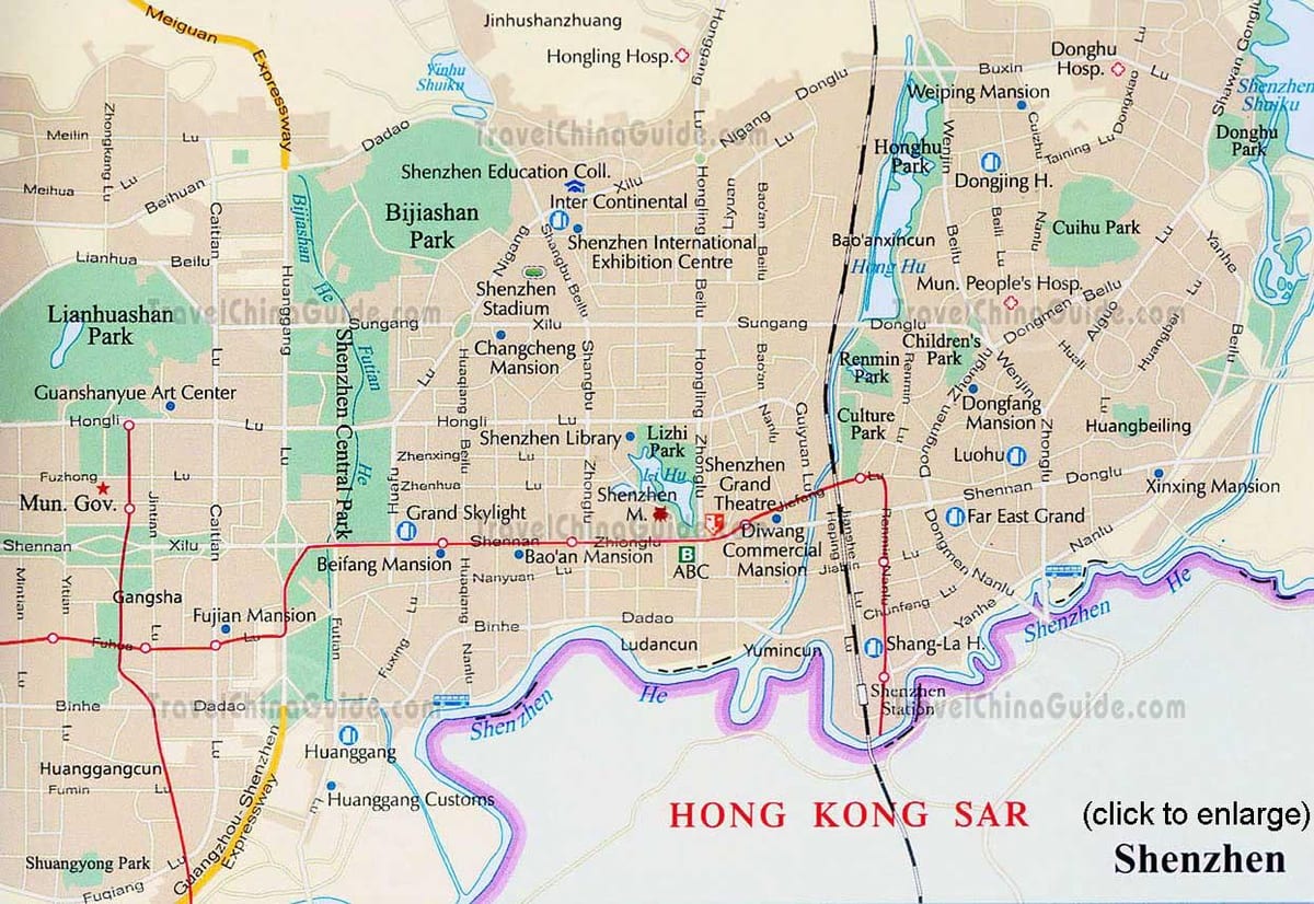Shenzhen, guangdong, Kina kort