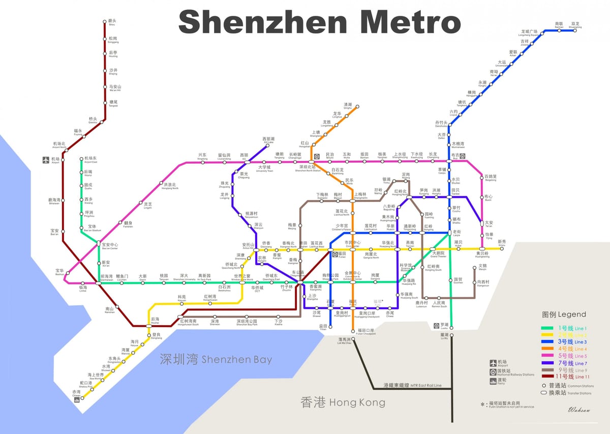 Shenzhen subway kort 2016