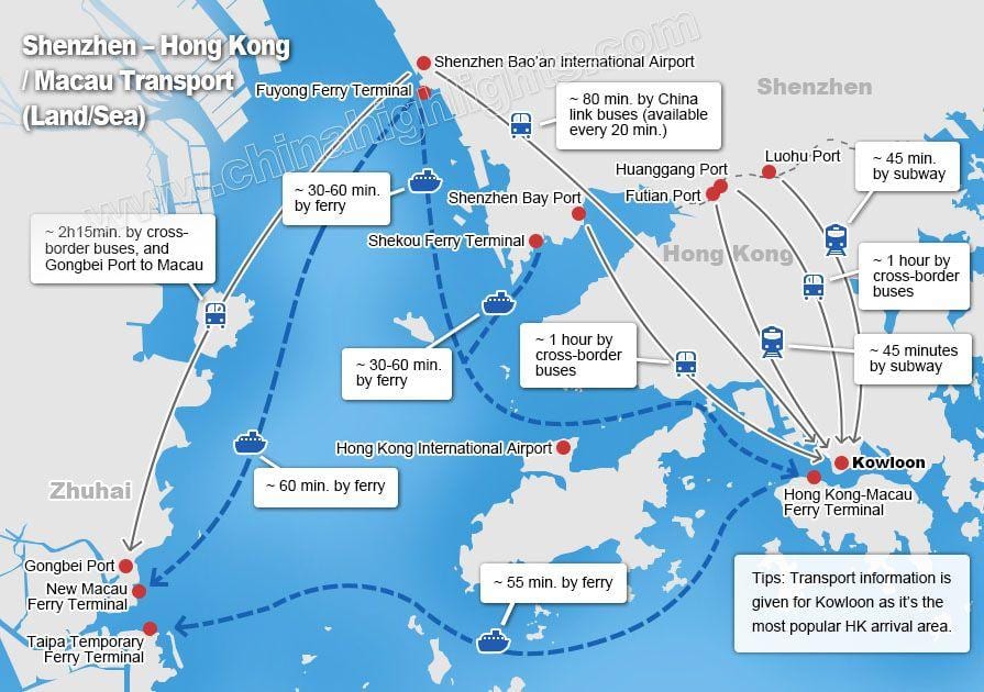 kort zhuhai færgeterminal
