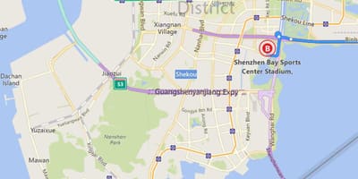 Kort over Shenzhen-bugten