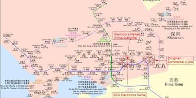 Kort over Shenzhen elektronik marked