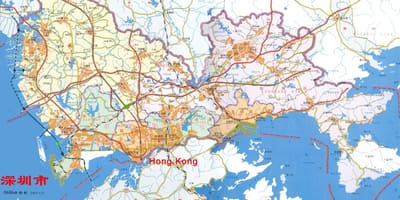 Kort over Shenzhen ems Kina