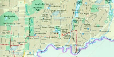 Kort over Shenzhen street