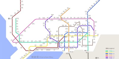 Kort over Shenzhen underground