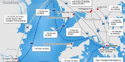 Kort zhuhai færgeterminal